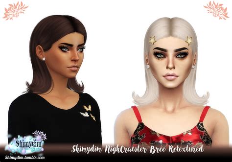 Shimydim Nightcrawler`s Bree Hair Retextured Sims 4 Hairs