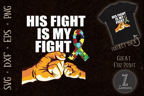 his fight is my fight autism awareness graphic by zemira · creative fabrica