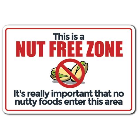 Free Printable Nut Free Zone Sign