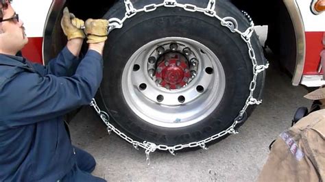 Truck With Cam Tire Chains Installation Youtube