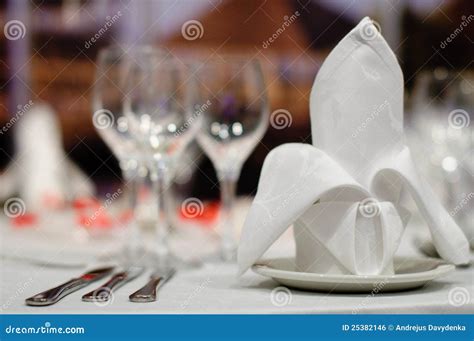 Dining Table Set For A Wedding Or Corporate Event Stock Photo Image