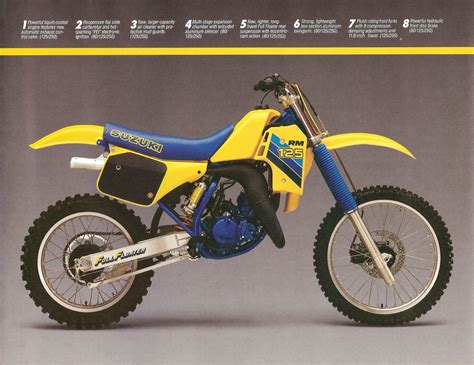 1986 Suzuki Rm125 Brochure Vintage Motocross Vintage Bikes Dirtbikes