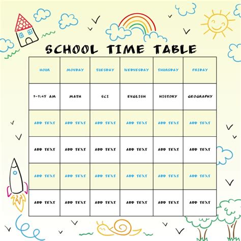 School Timetable Template Postermywall