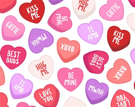 Candy Heart Clipart Coversation Heart Clipart Valentine Etsy