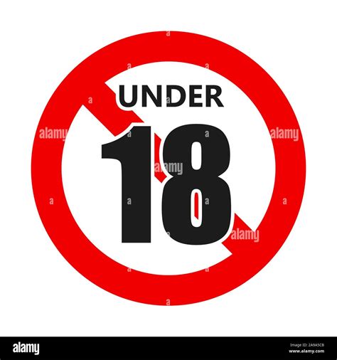 Under Eighteen Sign Age Limit Concept Vector Illustration Adults Only Warning Sign Stock