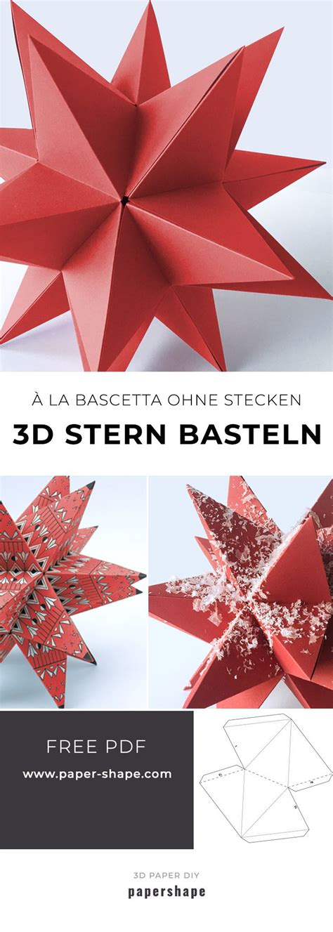 Riesen 3d Stern falten a la Bascetta ohne Zusammenstecken | Diy