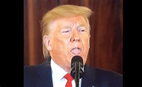 Watch Slurring Trump Repeatedly Thrust His Tongue During Statement