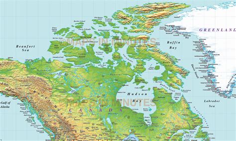 Digital Vector North America Medium Relief Map In Ill