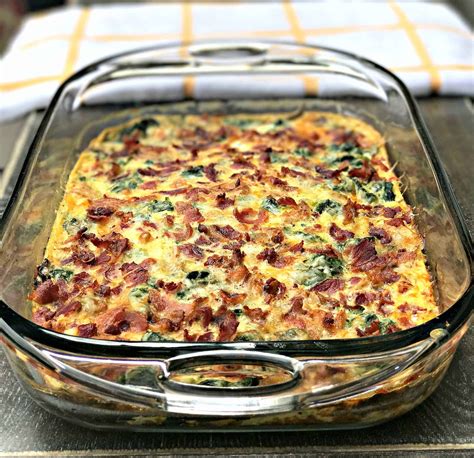 Low Carb Bacon Egg And Spinach Breakfast Casserole Recipe Cart