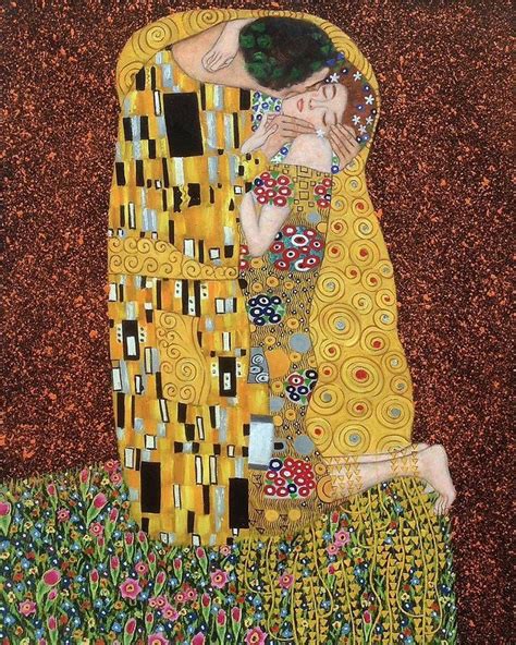 The Kiss Gustav Klimt Berühmte Kunst Kunstmalerei Klassische Kunst