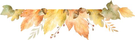Download Leaf Border Watercolor Fall Leaves Banner Full Size Png