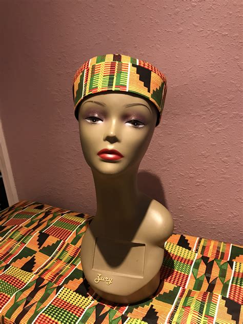 Kufi Hat African Hat Kente Print Hat Free Shipping Custom Etsy African Hats Kente Black