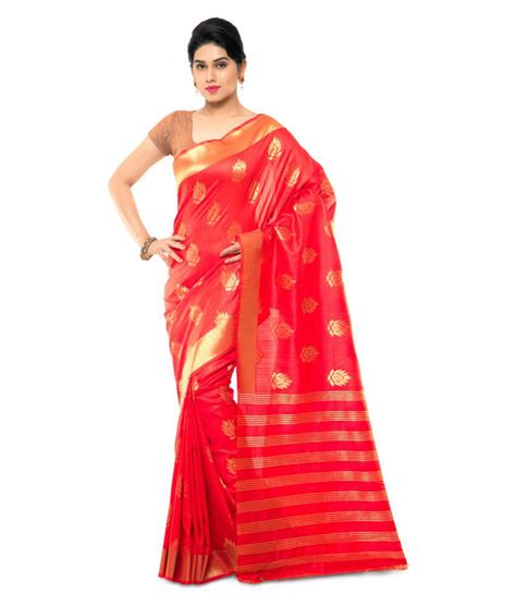 Varkala Silk Sarees Red Bhagalpuri Silk Saree Buy Varkala Silk Sarees