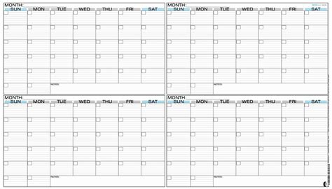 Free Printable Calendar 4 Months Per Page Calendar Template Blank