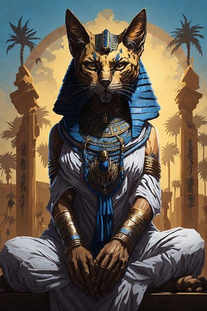 premium ai image egyptian cat goddess bastet