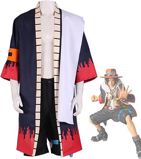 One Piece Portgas D Ace Cosplay Costume W Hat Halloween Carnival Party