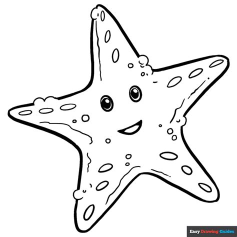 Cute Starfish Coloring Page Easy Drawing Guides