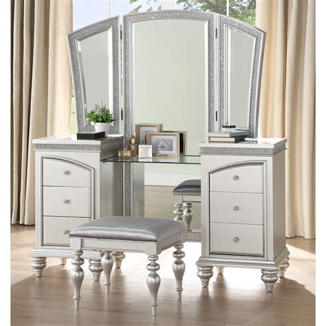 Acme Furniture Maverick Glam 6-Drawer Vanity Desk | Dream Home