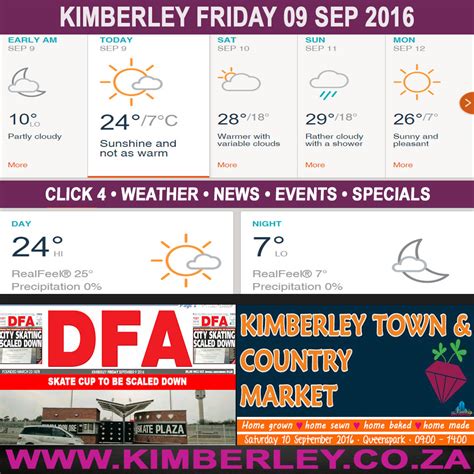See 3,056 tripadvisor traveler reviews of 33 kimberley restaurants and search by cuisine, price, location, and more. KimberleyToday, Friday 09/09/2016 - Kimberley City Info