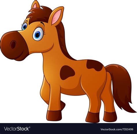 Brown Horse Cartoon Royalty Free Vector Image Vectorstock