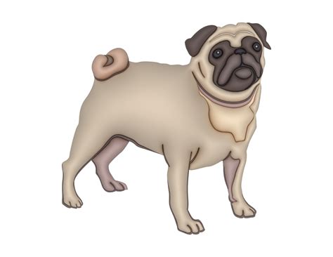 A Cartoon Pug Dog Standing On A Transparent Background 33299490 Png