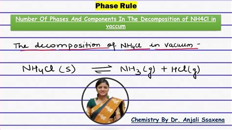Number Of Phase And Component In Decomposition Of Nh Cl Phases And