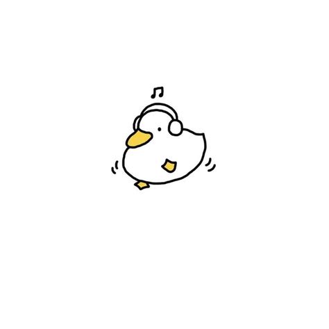 duck listening to music with headphones doodle cute cute doodles drawings cute doodle art