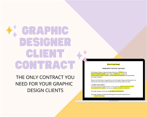 Freelance Graphic Designer Client Contract Template Website Etsy