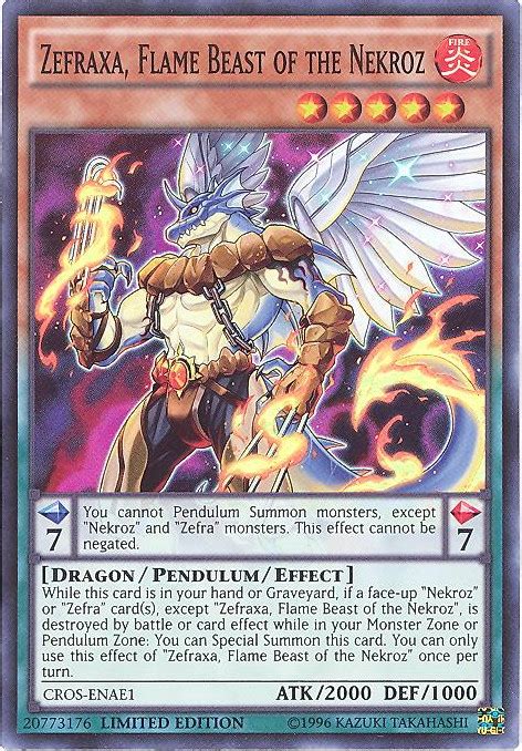 Yu Gi Oh Card Cros Enae1 Zefraxa Flame Beast Of The Nekroz Super
