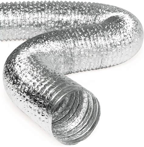 Master Flow 12 X 25 Insulated Flexible Duct R6 Silver Jacket