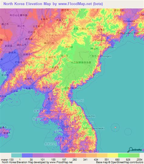North Korea Elevation And Elevation Maps Of Cities Topographic Map Contour