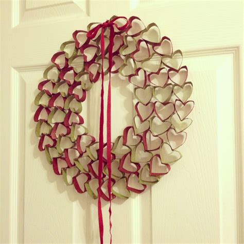 finally made it myself wreath of love 1 collect roughly 4 paper towel rolls 2 fold them then