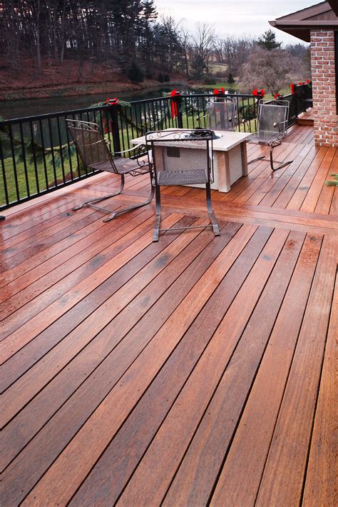 Easy outdoor patio flooring engineered to be easy to install, you can quickly nail them or glue them down over plywood, concrete subfloor, plywood consider the versatile. Ipe Hardwood Deck Project in Elverson, PA | Stump's Decks ...