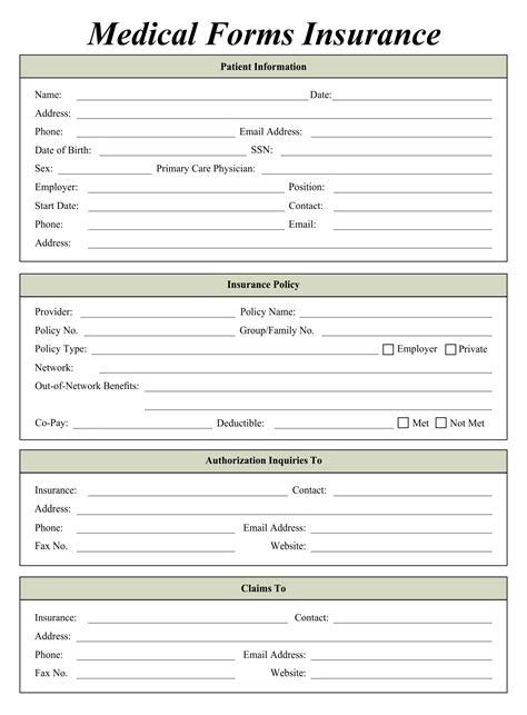 10 Best Medical Insurance Forms Printable Pdf For Free At Printablee