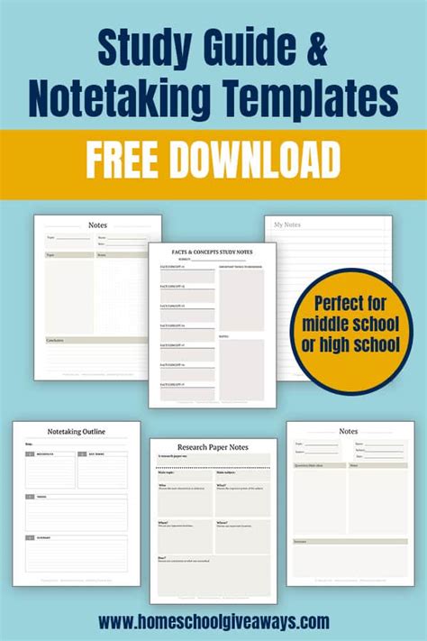 Note And Study Guide Templates Free Homeschool Deals