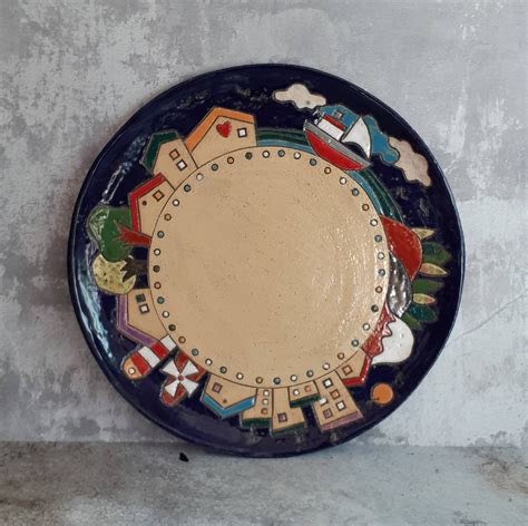 Ceramic Plate Serving Plate Holiday T Hand Made Etsy Ceramic