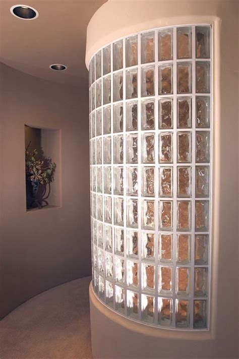 Beautiful Glass Block Wall In The Hallway Of A House Glass Block
