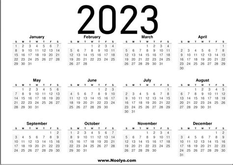 2023 Calendar Printable Us