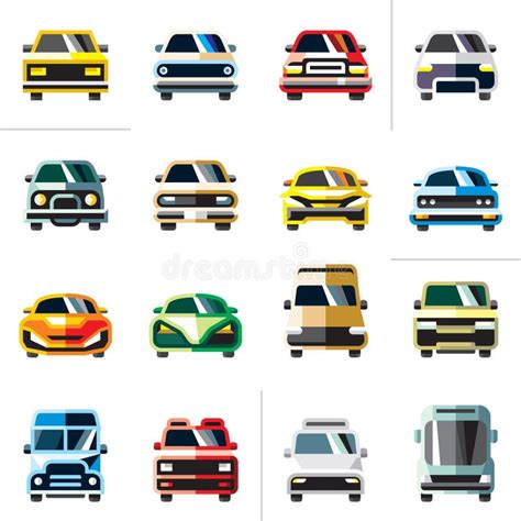 Cartoon Retro Car Icon Set Stock Illustrations 4003 Cartoon Retro