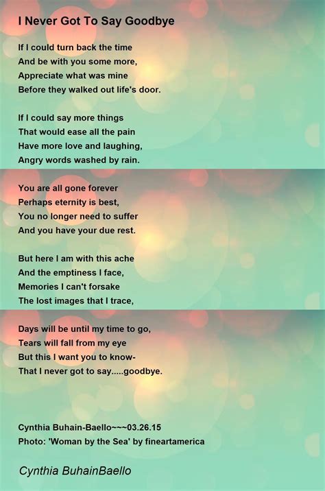 Never Say Goodbye Poem You never loved me quotes. quotesgram