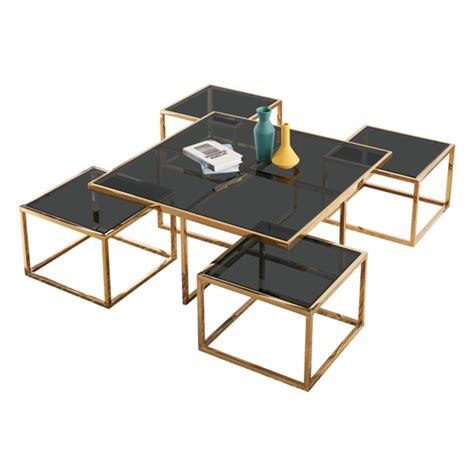Hillsdale marsala round coffee table. Alba Black Glass Coffee Table With Gold Stainless Steel ...