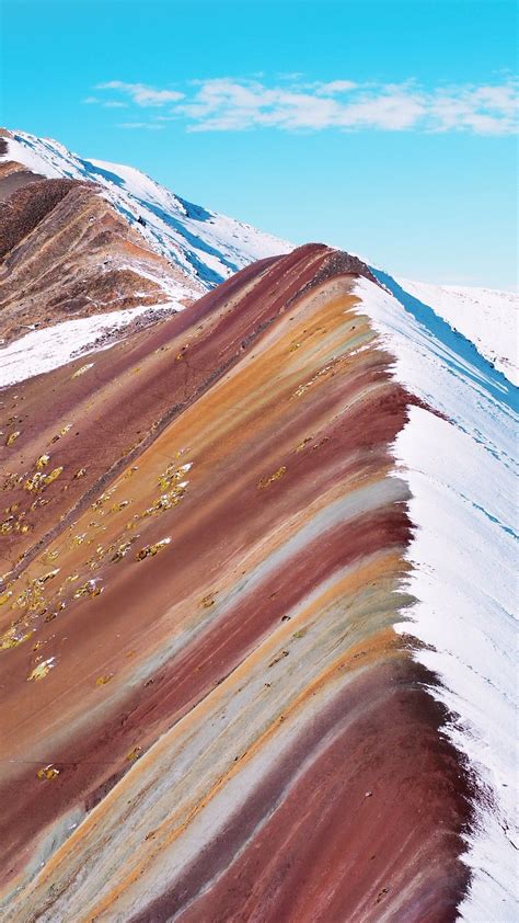 Rainbow Mountain In Peru During The Winter Mountain Texture Mountain