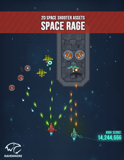 2d Space Shooter Assets Space Rage Gamedev Market