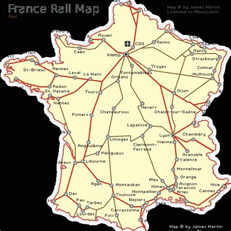 Tgv Route Map France France Railways Map And French Train Travel