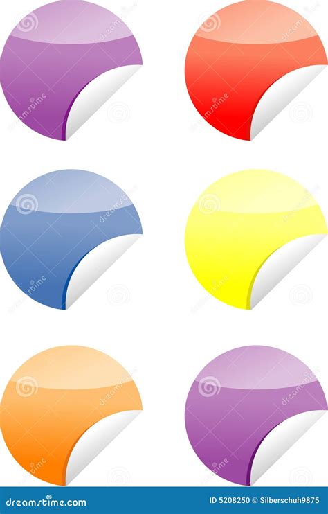 Colorful Circle Shaped Labelsstickers Stock Vector Illustration Of