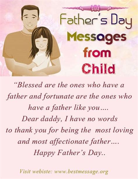 Happy father's day messages, congratulations wishes and poems for dad on fathers day 2017. Beautiful Fathers Day Messages from Child - Kids and Baby ...