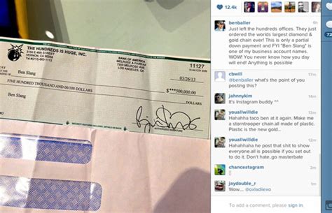 The Hundreds Cuts Ben Baller A 500000 Check To Create The Worlds