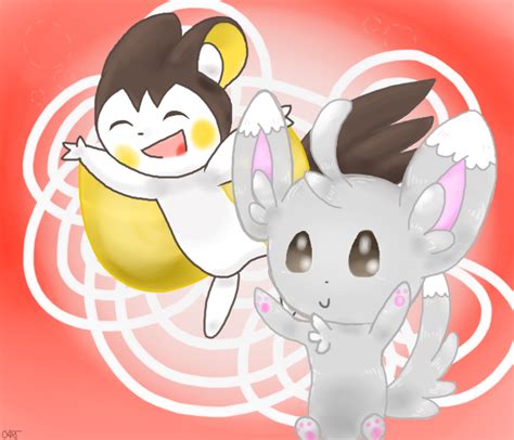 Emolga And Minccino Sketch By Thatgirlwithashinx On Deviantart