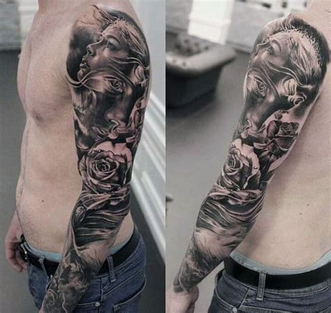 Here is a collection of 42 cool and pretty sleeve tattoo designs for women for your inspiration. 100 Black And Grey Tattoos For Men - Grandeur of Gradients