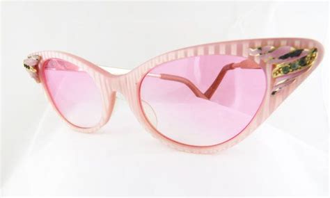Vintage Pink Cat Eye Sunglasses 1950s Cat By Gogovintageglasses